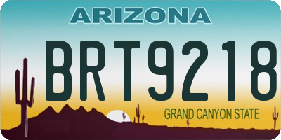 AZ license plate BRT9218