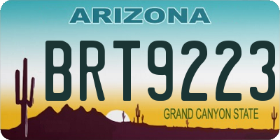 AZ license plate BRT9223