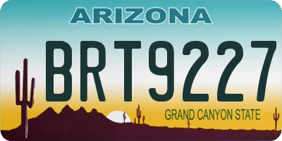 AZ license plate BRT9227