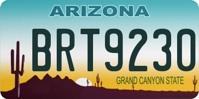 AZ license plate BRT9230