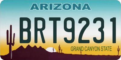 AZ license plate BRT9231