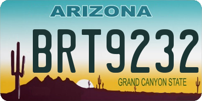 AZ license plate BRT9232