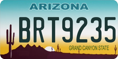 AZ license plate BRT9235