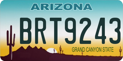 AZ license plate BRT9243