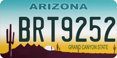 AZ license plate BRT9252