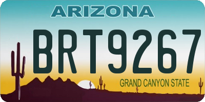 AZ license plate BRT9267