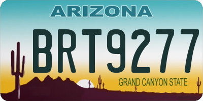 AZ license plate BRT9277