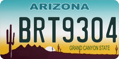 AZ license plate BRT9304