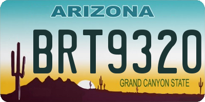 AZ license plate BRT9320