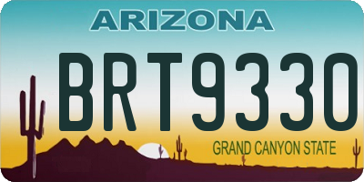 AZ license plate BRT9330