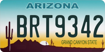 AZ license plate BRT9342