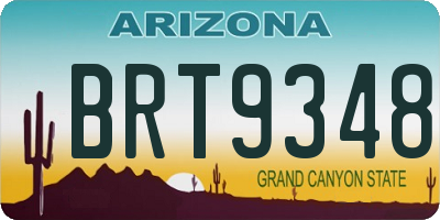 AZ license plate BRT9348