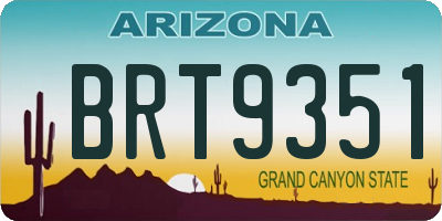 AZ license plate BRT9351