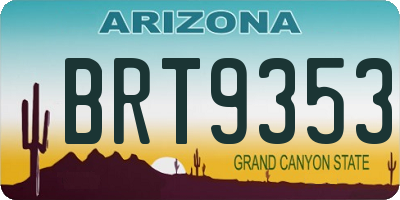 AZ license plate BRT9353