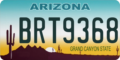 AZ license plate BRT9368