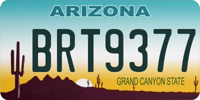AZ license plate BRT9377