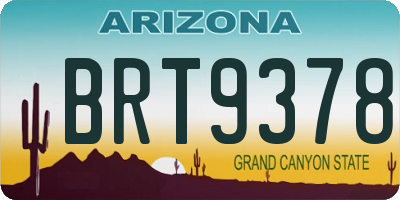 AZ license plate BRT9378