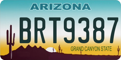 AZ license plate BRT9387