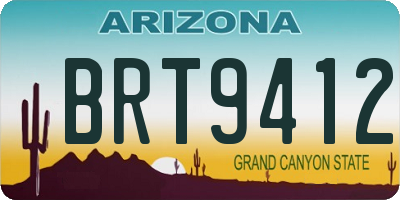 AZ license plate BRT9412