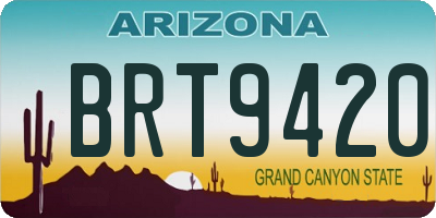 AZ license plate BRT9420