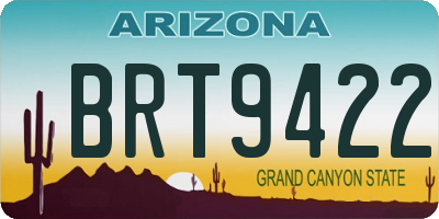 AZ license plate BRT9422