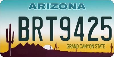 AZ license plate BRT9425