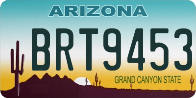 AZ license plate BRT9453