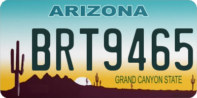 AZ license plate BRT9465