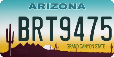 AZ license plate BRT9475
