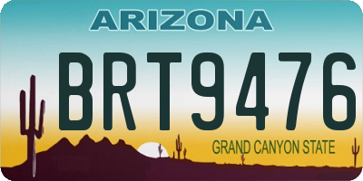AZ license plate BRT9476