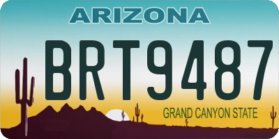 AZ license plate BRT9487