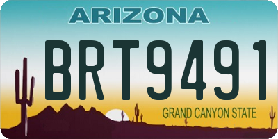 AZ license plate BRT9491