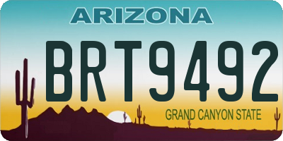 AZ license plate BRT9492