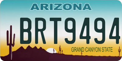 AZ license plate BRT9494