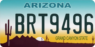 AZ license plate BRT9496