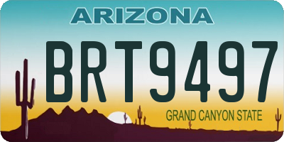 AZ license plate BRT9497