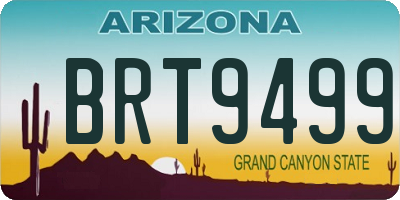 AZ license plate BRT9499