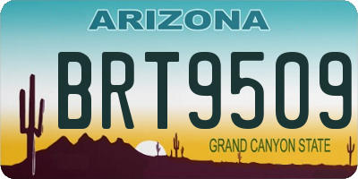 AZ license plate BRT9509