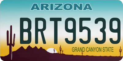 AZ license plate BRT9539