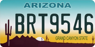 AZ license plate BRT9546