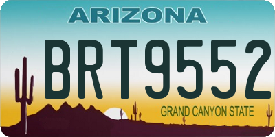 AZ license plate BRT9552