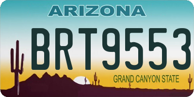 AZ license plate BRT9553