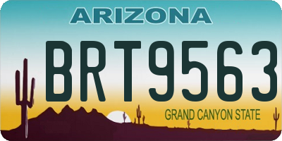 AZ license plate BRT9563