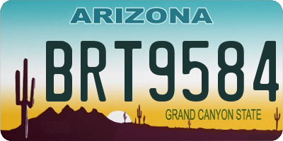 AZ license plate BRT9584