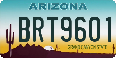 AZ license plate BRT9601