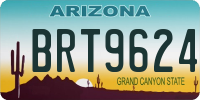 AZ license plate BRT9624