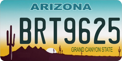 AZ license plate BRT9625