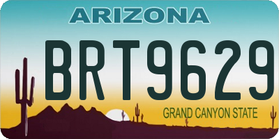 AZ license plate BRT9629