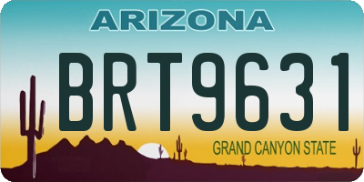 AZ license plate BRT9631