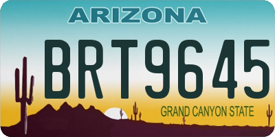 AZ license plate BRT9645